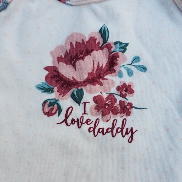 Kyle & Deena "I Love Daddy" long sleeve onesie and matching footed pant set 6-9m - Picture 2 of 6
